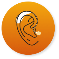 Receiver-in-Canal hearing aid illustration